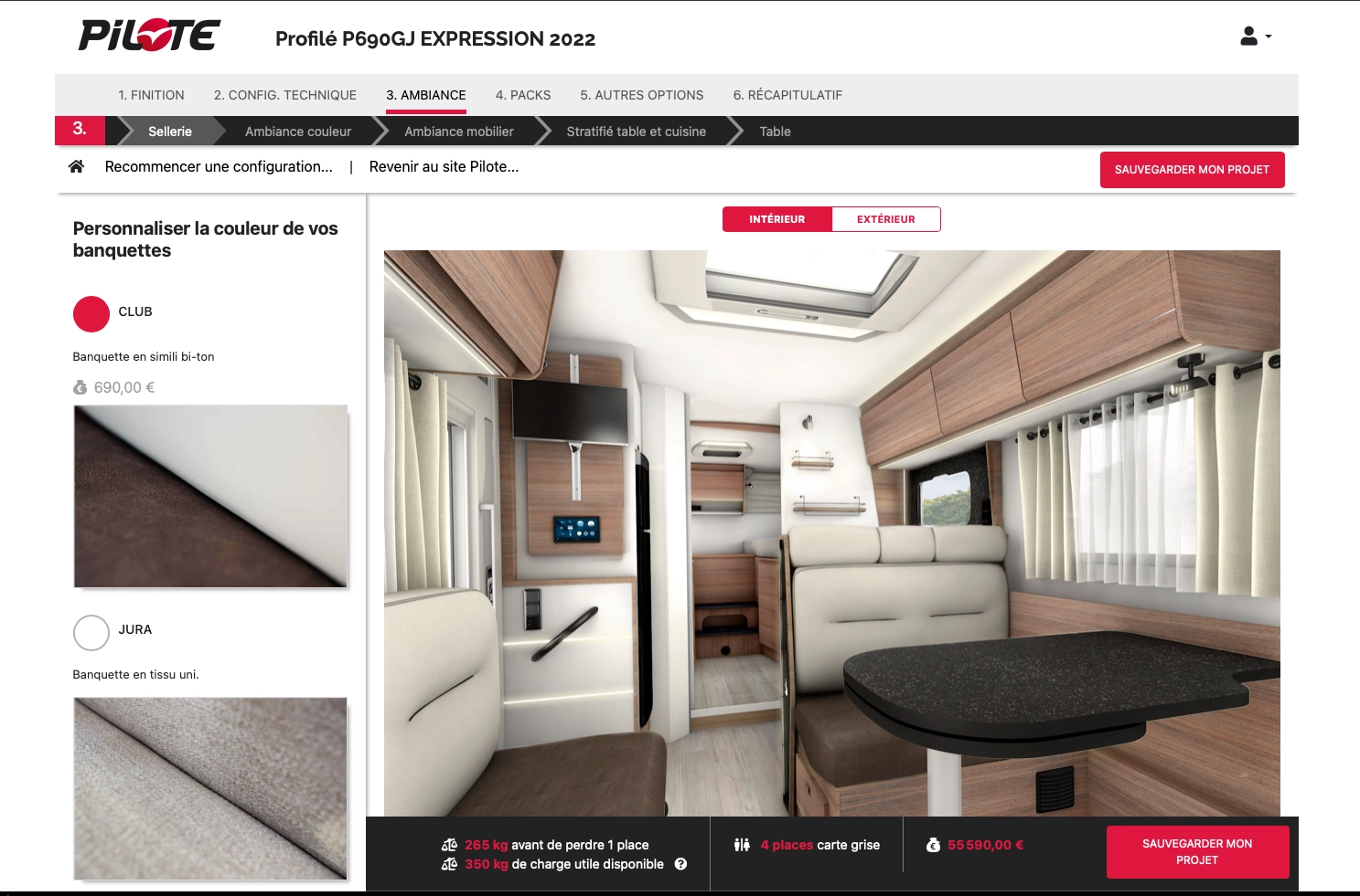 Configurateur intérieur Pilote 3D